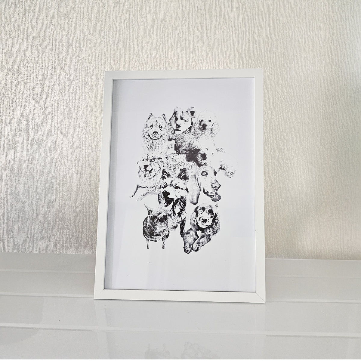 Cuadro personalizable mascota blanco y negro