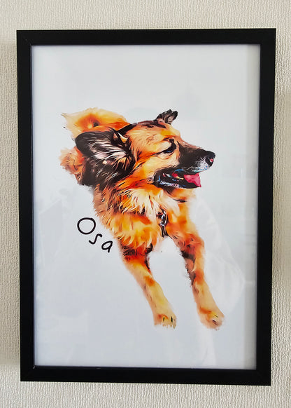 Cuadro mascota personalizada a color