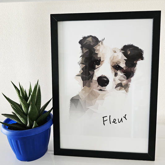 Cuadro mascota personalizable geometrizado