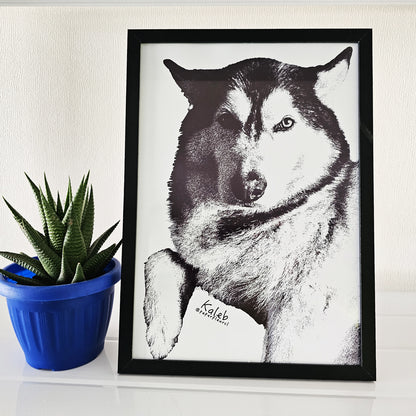 Cuadro personalizable mascota blanco y negro